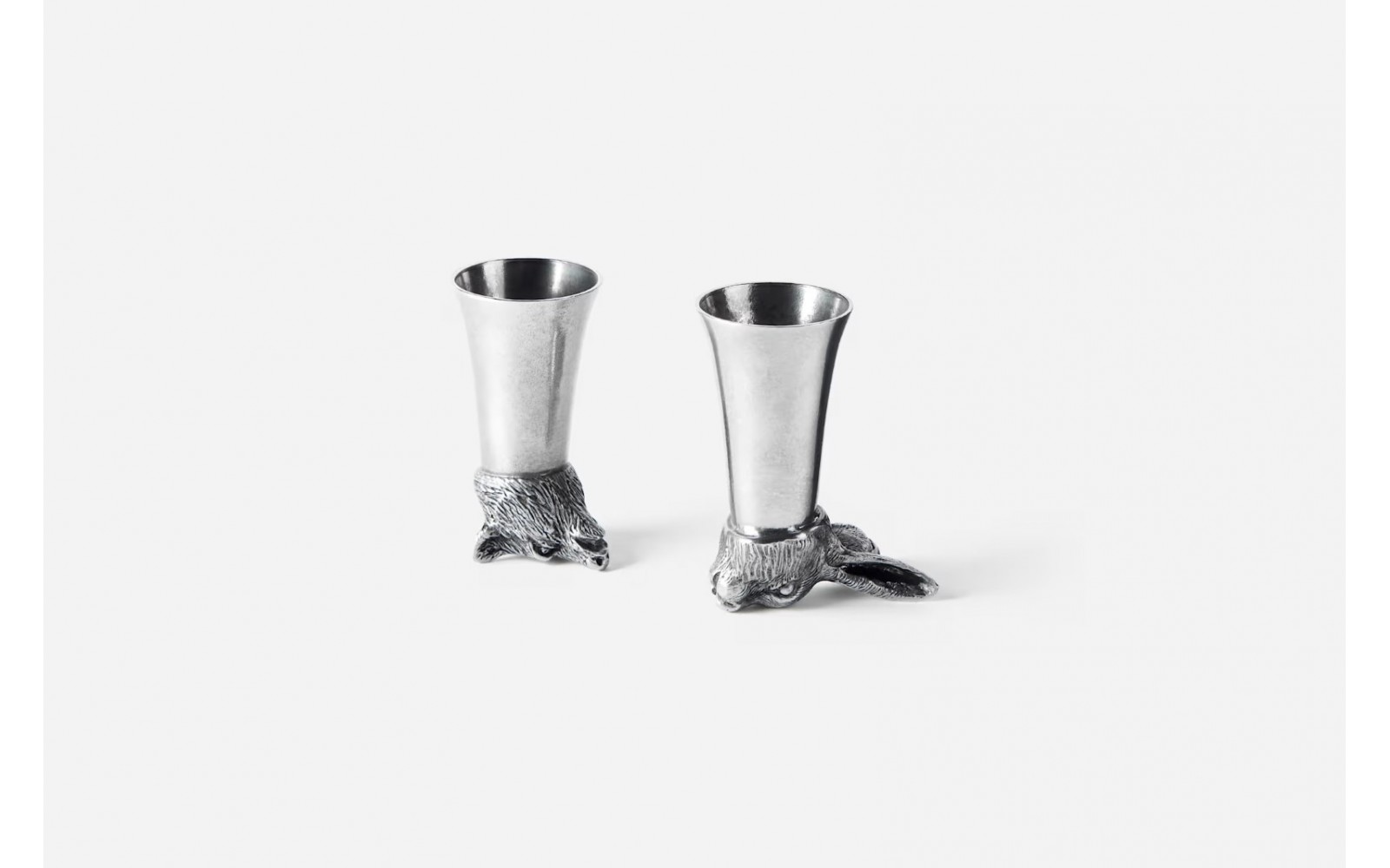 Pewter Glass Rabbit Bear