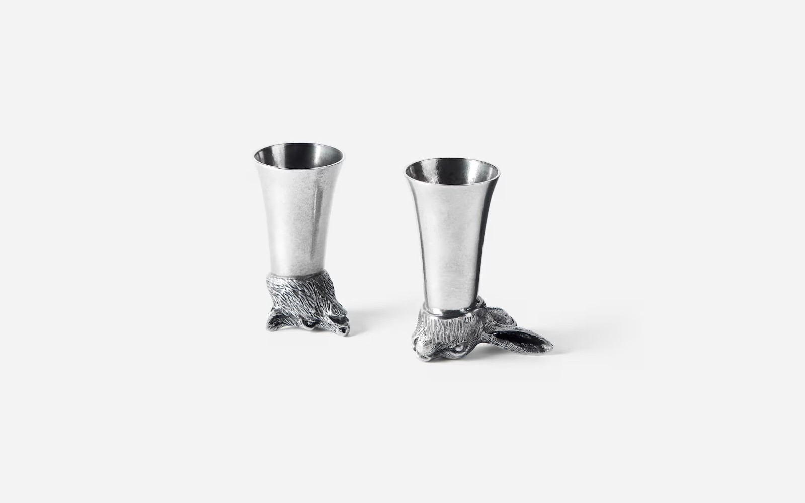 Pewter Glass Rabbit Bear